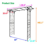 Metal Garden Arch Climbing Plants Support Rose Arch Outdoor - Black - Furniture Home Direct
