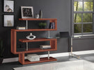 Buck II - Clear Glass, Chrome High Gloss Writing Desk With Shelf - Furniture Home Direct