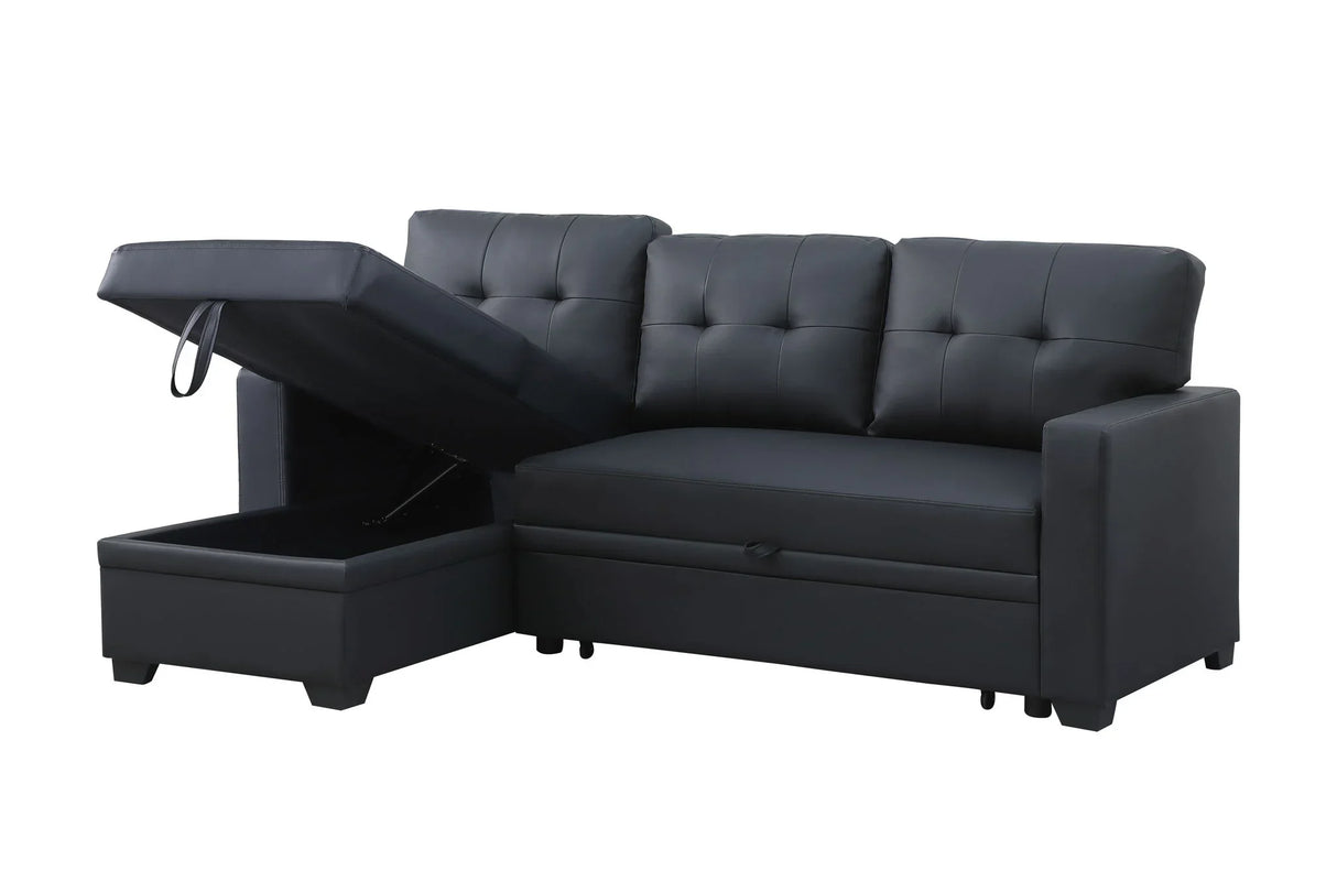Upholstered Pull Out Sectional Sofa With Chaise - Furniture Home Direct