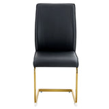 Dining Chair Set With Gold Frame PU Upholstery Black - Furniture Home Direct