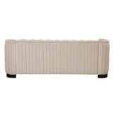 Modern 3-Piece Velvet Upholstered Living Room Set Including Sofa, Love Seat and Chair, Beige - Furniture Home Direct