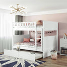 Bunk Bed With Twin Size Trundle, Guardrails - Furniture Home Direct