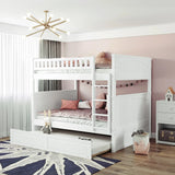 Bunk Bed With Twin Size Trundle, Guardrails - Furniture Home Direct