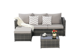 2 Piece Wicker Patio Sectional with Ottoman - Furniture Home Direct