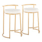 Fuji - Round Contemporary Fixed Height Counter Stool (Set of 2) - Furniture Home Direct