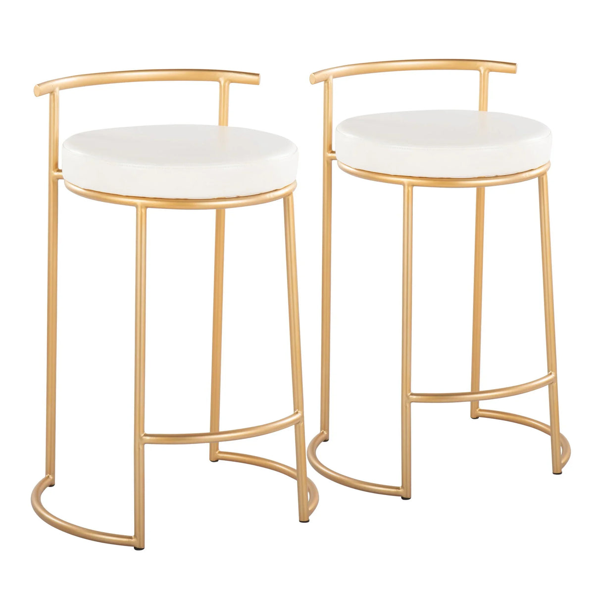 Fuji - Round Contemporary Fixed Height Counter Stool (Set of 2) - Furniture Home Direct