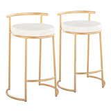 Fuji - Round Contemporary Fixed Height Counter Stool (Set of 2) - Furniture Home Direct
