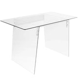 Glacier - Contemporary Desk - Clear / Chrome - Furniture Home Direct
