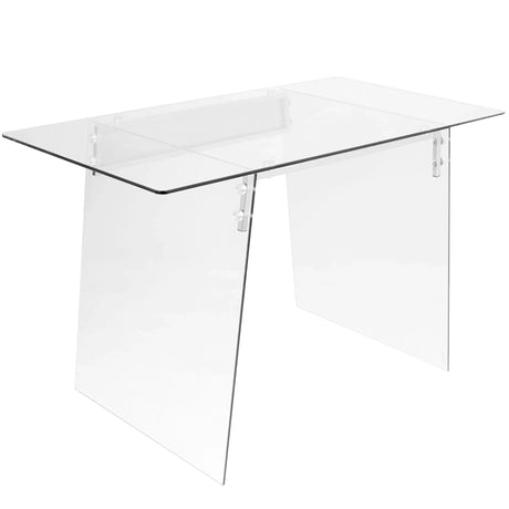 Glacier - Contemporary Desk - Clear / Chrome - Furniture Home Direct