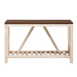 Farmhouse A Frame Entry Table With Lower Shelf - Furniture Home Direct