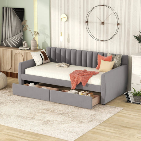 Upholstered Daybed With Slat Support - Furniture Home Direct