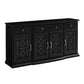 Classic Fretwork Detailed Glass Door Sideboard - Furniture Home Direct
