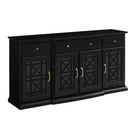Classic Fretwork Detailed Glass Door Sideboard - Furniture Home Direct