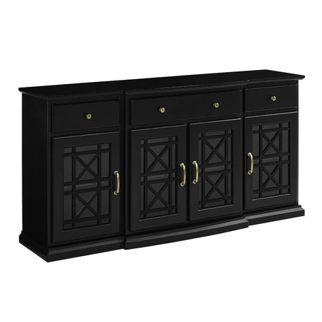 Classic Fretwork Detailed Glass Door Sideboard - Furniture Home Direct