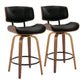 Lombardi - Mid-Century Modern Fixed Height Counter Stool With Swivel With Round Footrest (Set of 2) - Furniture Home Direct