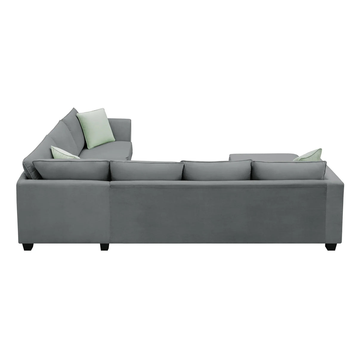 Sectional Sofa Modern Fabric Modular With Ottoman Grey - Furniture Home Direct