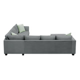 Sectional Sofa Modern Fabric Modular With Ottoman Grey - Furniture Home Direct