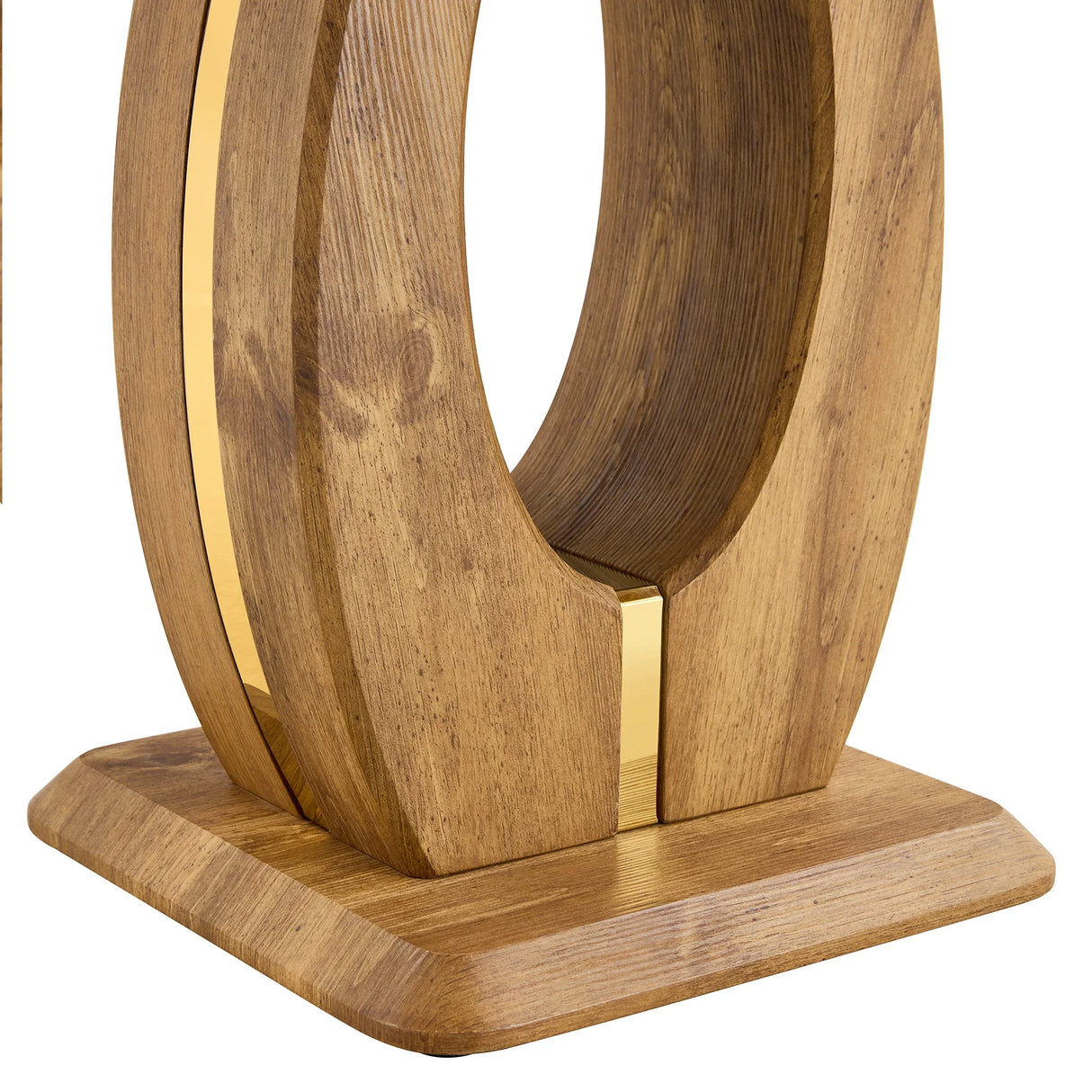 Coffee Table Set With Circular Arc Base And Wood Tone - Furniture Home Direct
