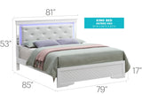 Bed With LED Light Accents Headboard - Furniture Home Direct