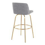 Toriano - Contemporary Fixed Height Barstool With Swivel And Round Footrest (Set of 2) - Furniture Home Direct
