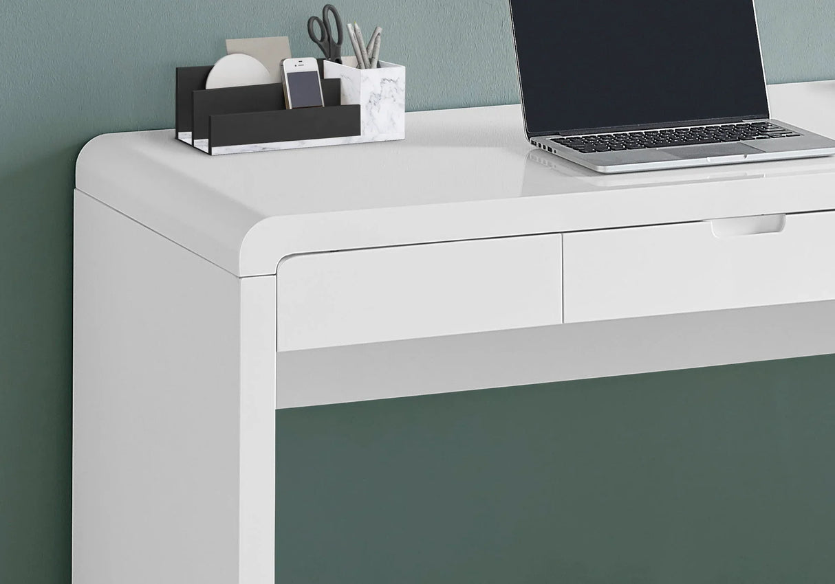 Computer Desk For Home Office, Storage Drawers, Contemporary & Modern - White - Furniture Home Direct