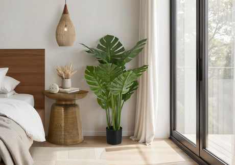 45" Tall, Artificial Plant, Monstera Tree, Indoor, Faux, Fake, Floor, Greenery, Potted, Real Touch, Decorative - Green / Black - Furniture Home Direct