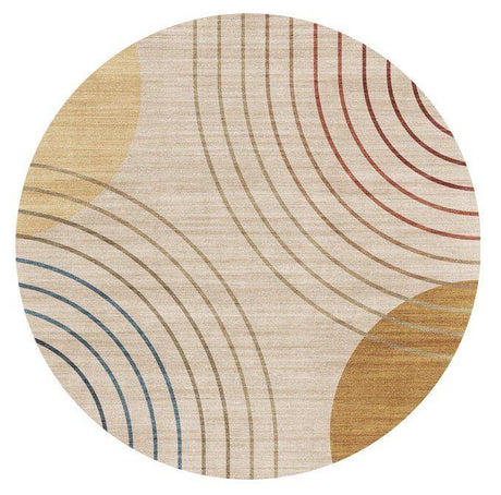 Rabbit - Washable Non - Slip Round Rug - Ivory / Light Brown - Furniture Home Direct