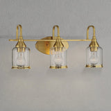 Twilight - 3 Lights Brush Contemporary Vanity Light - Clear / Gold - Furniture Home Direct
