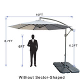10 Ft Offset Cantilever Patio Umbrella With Crank And Tilt Adjustment For Pool, Deck, And Garden - Gray - Furniture Home Direct