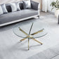 Modern Round Tempered Glass Table With Chrome Legs - Furniture Home Direct