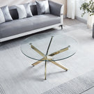 Modern Round Tempered Glass Table With Chrome Legs - Furniture Home Direct