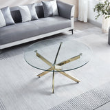Modern Round Tempered Glass Table With Chrome Legs - Furniture Home Direct