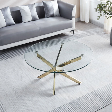 Modern Round Tempered Glass Table With Chrome Legs - Furniture Home Direct