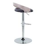 Grotto - Contemporary Adjustable Height Barstool With Swivel With Straight T Footrest (Set of 2) - Furniture Home Direct