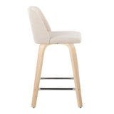 Toriano - Contemporary Fixed Height Counter Stool With Swivel With Square Footrest (Set of 2) - Furniture Home Direct