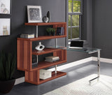 Buck II - Clear Glass, Chrome High Gloss Writing Desk With Shelf - Furniture Home Direct