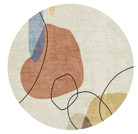 Rabbit - Washable Non - Slip Round Rug - Ivory / Red - Furniture Home Direct