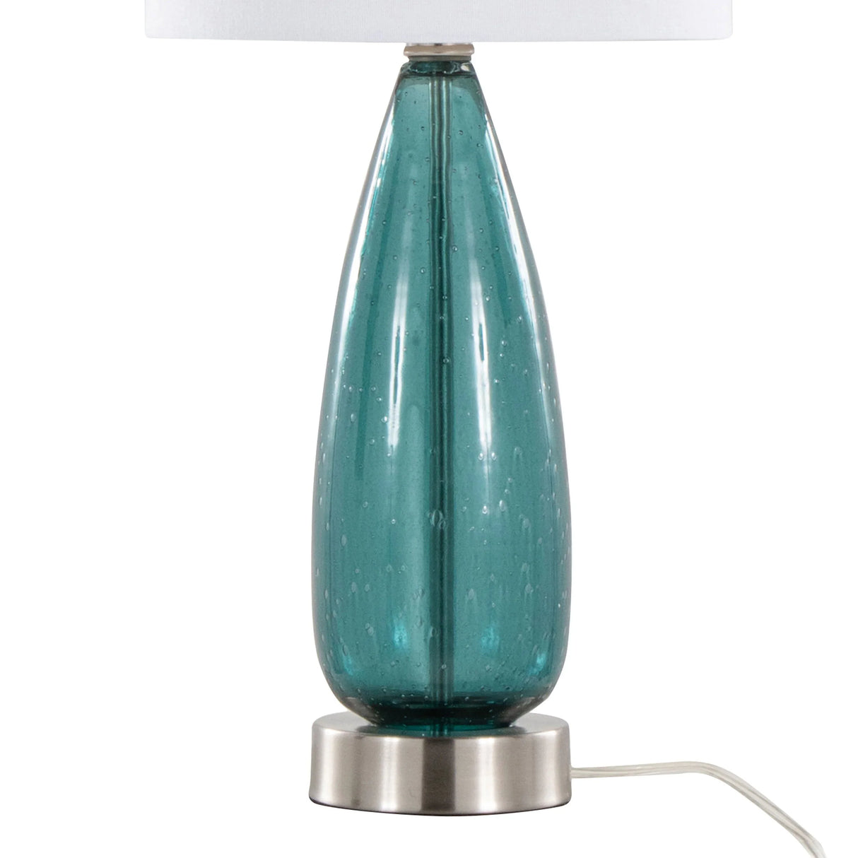 Bottega - Contemporary Table Lamp (Set of 2) - Sapphire Blue / Nickel / White - Furniture Home Direct