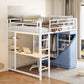 Loft Bed With Desk, Shelves, Power Outlet, LED Light And Wardrobe - Furniture Home Direct