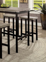 Counter Height Dining Set Four Stools Two Tone Black Beige - Furniture Home Direct