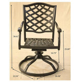 Outdoor Patio Aluminum Swivel Rocker Dining Chair With Cushion (Set of 2) - Furniture Home Direct