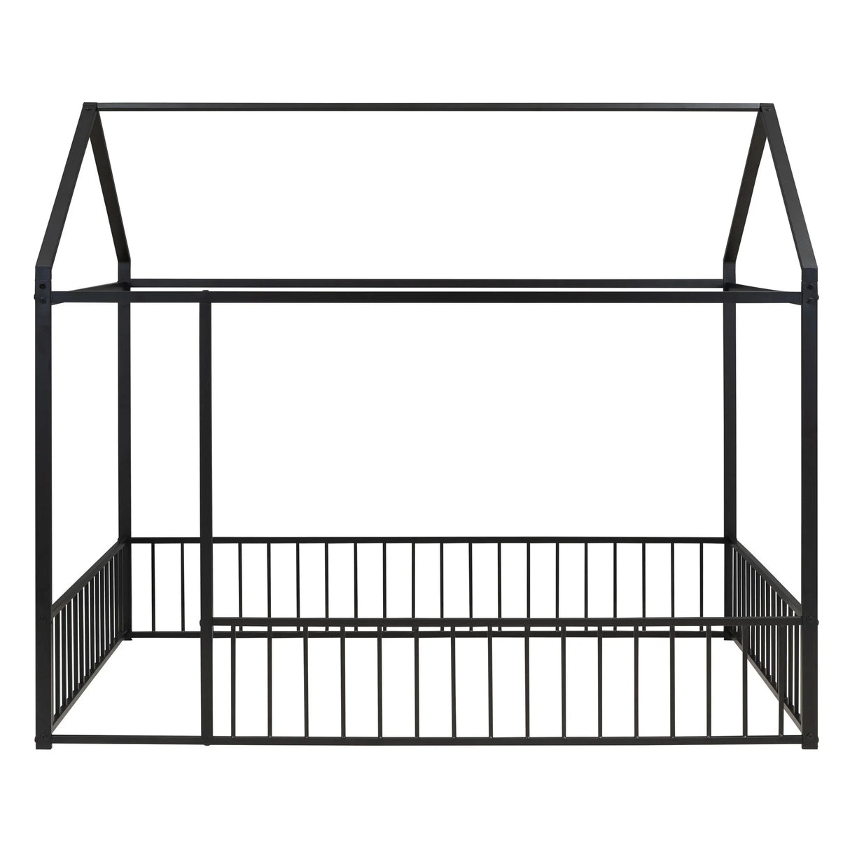 Metal Bed House Bed Frame With Fence - Furniture Home Direct