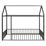 Metal Bed House Bed Frame With Fence - Furniture Home Direct