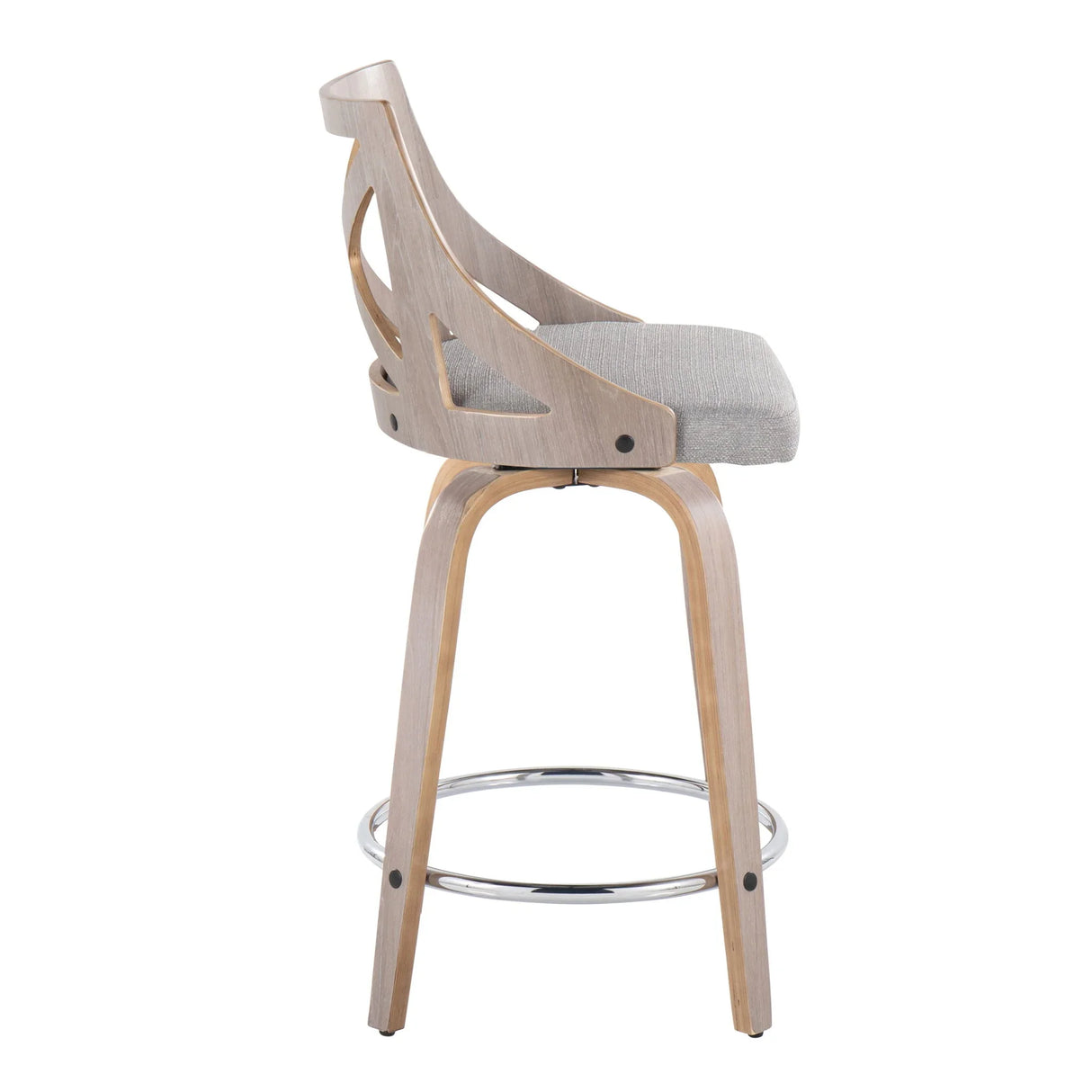 Charlotte - Farmhouse Fixed Height Counter Stool & Swivel With Round Footrest (Set of 2) - Furniture Home Direct