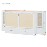 Murphy Wall Bed With Drawer And Rattan Decoration - Furniture Home Direct