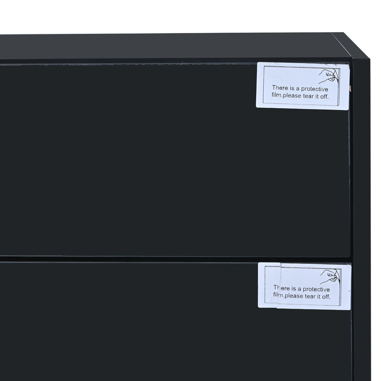 TV Stand High Gloss Console 74 Inch Length Modern Black - Furniture Home Direct