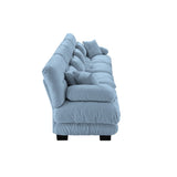 4-Seater Modular Chenille Sofa - Blue - Furniture Home Direct