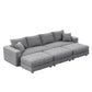 Deep Seat Convertible Sofa With Soft Pillows And Ottomans - Furniture Home Direct