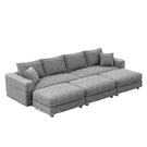Deep Seat Convertible Sofa With Soft Pillows And Ottomans - Furniture Home Direct