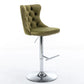 Swivel Velvet Barstools Adjusatble Seat Height From 25-33", Modern Upholstered Chrome Base Bar Stools With Backs Comfortable Tufted For Home Pub And Kitchen Island (Set of 2) - Furniture Home Direct